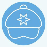 Icon Cap. related to Hat symbol. blue eyes style. simple design editable. simple illustration vector