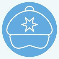 Icon Cap. related to Hat symbol. blue eyes style. simple design editable. simple illustration vector