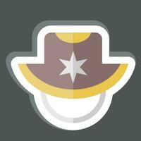 Sticker Sunhat. related to Hat symbol. simple design editable. simple illustration vector