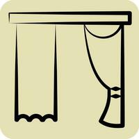 Icon Drapery. related to Curtains symbol. hand drawn style. simple design editable. simple illustration vector