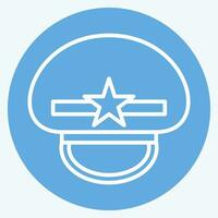 Icon Military Cap. related to Hat symbol. blue eyes style. simple design editable. simple illustration vector
