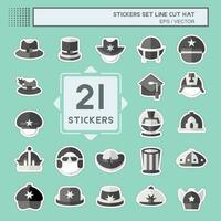 Sticker line cut Set Hat. related to Accessories symbol. simple design editable. simple illustration vector