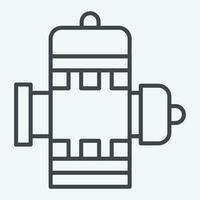 Icon Hydrant. related to Firefighter symbol. line style. simple design editable. simple illustration vector