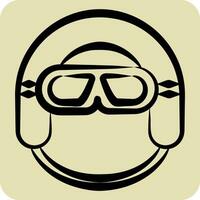 Icon Crash Helmet. related to Hat symbol. hand drawn style. simple design editable. simple illustration vector