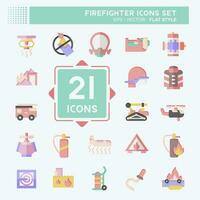 Icon Set Firefighter. related to Education symbol. flat style. simple design editable. simple illustration vector