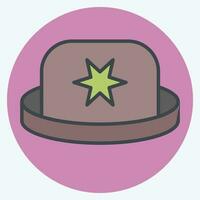Icon Bowler. related to Hat symbol. color mate style. simple design editable. simple illustration vector