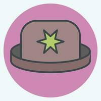 Icon Bowler. related to Hat symbol. color mate style. simple design editable. simple illustration vector