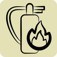 Icon Fire Extinguisher. related to Firefighter symbol. hand drawn style. simple design editable. simple illustration 1 vector