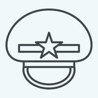 icono militar gorra. relacionado a sombrero símbolo. línea estilo. sencillo diseño editable. sencillo ilustración vector