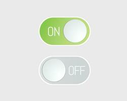 Flat On and Off Toggle switch icon button vector