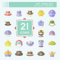 Icon Set Hat. related to Accessories symbol. flat style. simple design editable. simple illustration vector