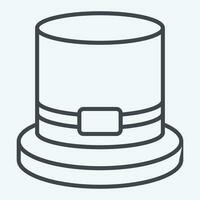 Icon Top Hat. related to Hat symbol. line style. simple design editable. simple illustration vector