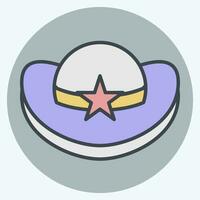 Icon Cowboy Hat. related to Hat symbol. color mate style. simple design editable. simple illustration vector