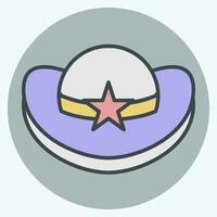 Icon Cowboy Hat. related to Hat symbol. color mate style. simple design editable. simple illustration vector