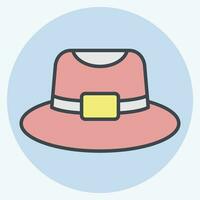 Icon Trilby. related to Hat symbol. color mate style. simple design editable. simple illustration vector