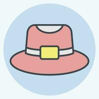 Icon Trilby. related to Hat symbol. color mate style. simple design editable. simple illustration vector