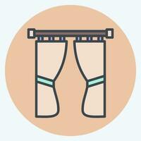 Icon Drapery 2. related to Curtains symbol. color mate style. simple design editable. simple illustration vector