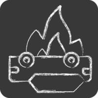 Icon Car. related to Firefighter symbol. chalk Style. simple design editable. simple illustration vector