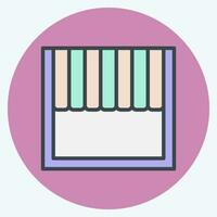 Icon Cafe Style. related to Curtains symbol. color mate style. simple design editable. simple illustration vector