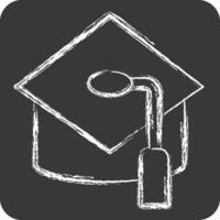 Icon Mortar Board. related to Hat symbol. chalk Style. simple design editable. simple illustration vector