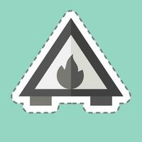 Sticker line cut Fire Hazard. related to Firefighter symbol. simple design editable. simple illustration vector