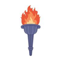 Torch with flame. Symbol of Olympic games and sport competitions vector