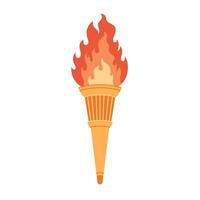 Torch with flame. Symbol of Olympic games and sport competitions vector