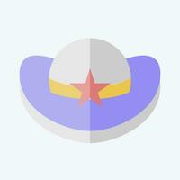 Icon Cowboy Hat. related to Hat symbol. flat style. simple design editable. simple illustration vector