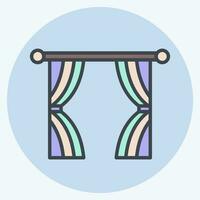 Icon Italian. related to Curtains symbol. color mate style. simple design editable. simple illustration vector