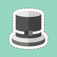 Sticker line cut Top Hat. related to Hat symbol. simple design editable. simple illustration vector