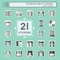 Sticker line cut Set Curtains. related to Home Decoration symbol. simple design editable. simple illustration vector