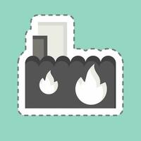 Sticker line cut Extinguishing. related to Firefighter symbol. simple design editable. simple illustration vector