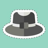 Sticker line cut Trilby. related to Hat symbol. simple design editable. simple illustration vector