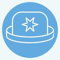 Icon Bowler. related to Hat symbol. blue eyes style. simple design editable. simple illustration vector