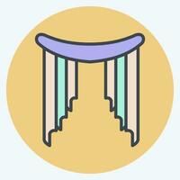 Icon Fishtail. related to Curtains symbol. color mate style. simple design editable. simple illustration vector