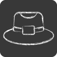 icono sombrero de terciopelo. relacionado a sombrero símbolo. tiza estilo. sencillo diseño editable. sencillo ilustración vector