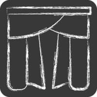 Icon Drapery 4. related to Curtains symbol. chalk Style. simple design editable. simple illustration vector