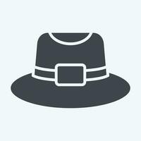 Icon Trilby. related to Hat symbol. glyph style. simple design editable. simple illustration vector