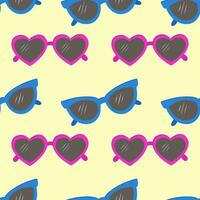 Vector seamless pattern with sunglasses.Fashionable background in a minimalist style. Marine and summer illustration.