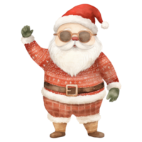 ai generiert Tanzen Santa mit Sonnenbrille süß Weihnachten png