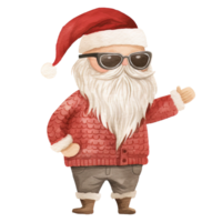 ai gegenereerd dansen de kerstman met zonnebril schattig Kerstmis png