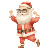 ai generiert Tanzen Santa mit Sonnenbrille süß Weihnachten png