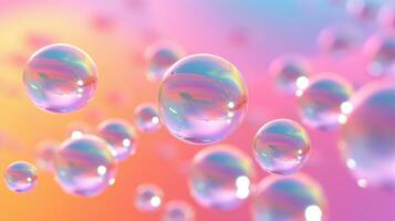 AI generated background with colorful and vibrant bubbles, ai photo