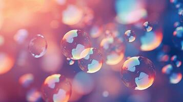 AI generated background with colorful and vibrant bubbles, ai photo