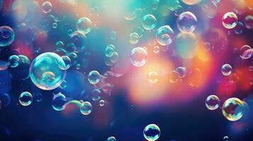 AI generated background with colorful and vibrant bubbles, ai photo