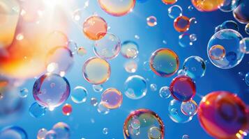 AI generated background with colorful and vibrant bubbles, ai photo