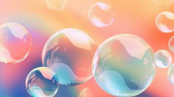 AI generated background with colorful and vibrant bubbles, ai photo