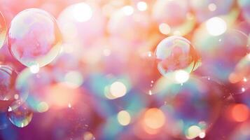 AI generated background with colorful and vibrant bubbles, ai photo