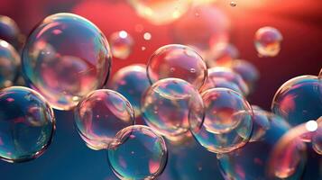 AI generated background with colorful and vibrant bubbles, ai photo