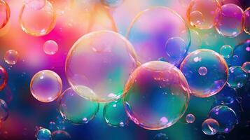 AI generated background with colorful and vibrant bubbles, ai photo